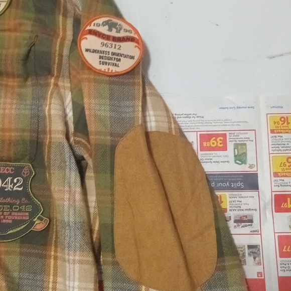 Mens Enyce " Dept Of Game" Plaid long Sleeve Shirt w elbow pads Xl - Picture 3 of 9